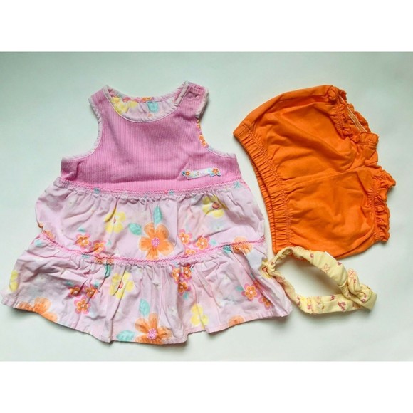 Baby Girl's Size 3M 0-3 Months Carter's Two Piece Pink Floral Dress, DC + HB - Picture 1 of 8